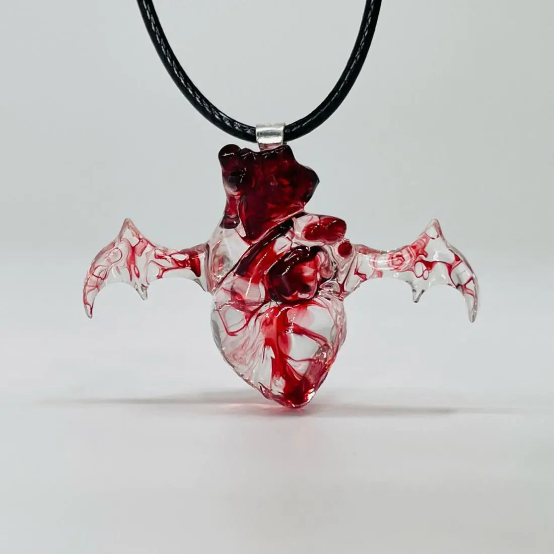 Exquisite Bloody Personality Heart Pendant Long Necklace